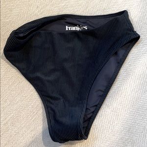 New Frankies Bikinis High Waist Black Rib Bottom M